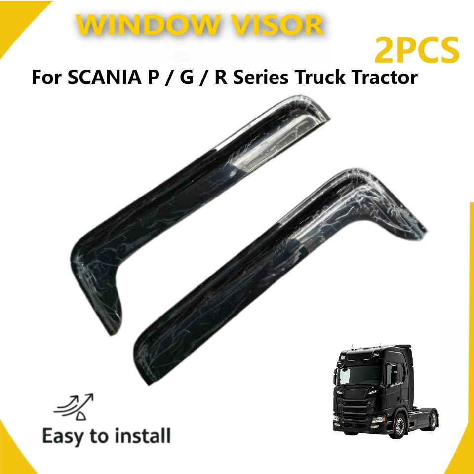 Premium Window Visor Wind Deflector for SCANIA P/G/R Series Truck Tractor - Ultimate Sun & Rain Protection for Truck Drivers