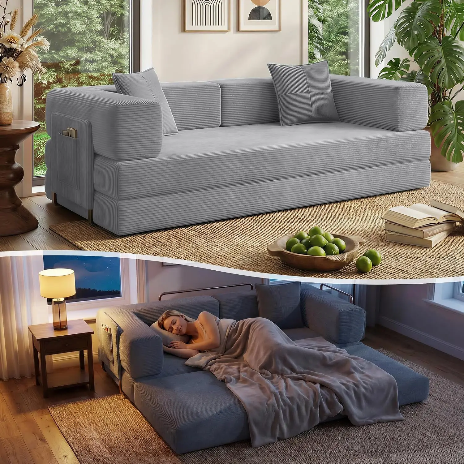 Modern Convertible Sleeper Sofa Bed 2