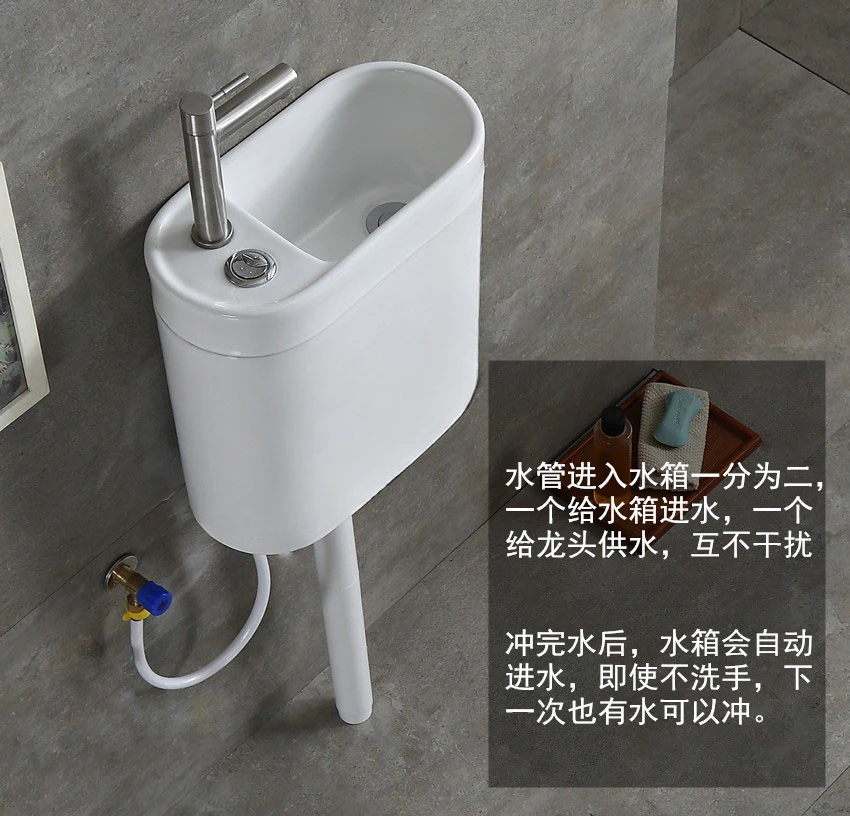 Keramik mit Waschbeckenhahn und integriertem Wassertank