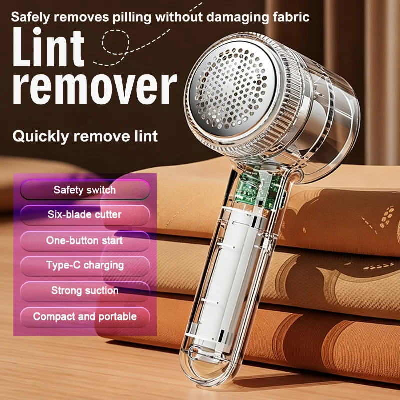 Electric Lint Remover Home Portable Hairball Trimmer Fluff Pellet Fabric Shaver For Clothing Fuzz Removing Machine Transparent S