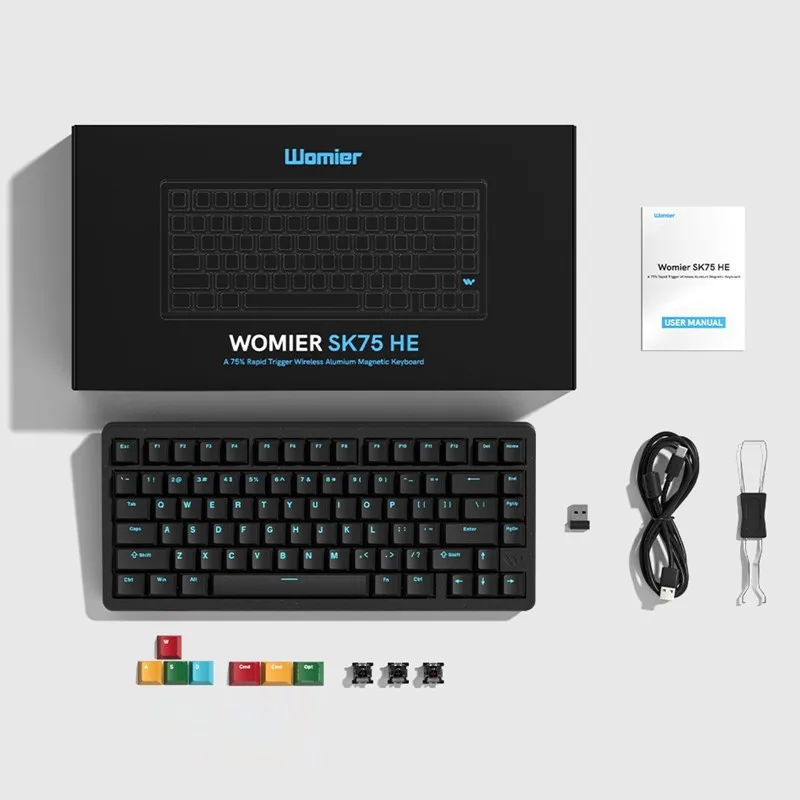 Womier SK75 TMR/HE 75% Gaming Keyboard Hall effect Wireless Bluetooth 8k Polling Rate PBT Keycaps Magnetic Switch Keyboard PC