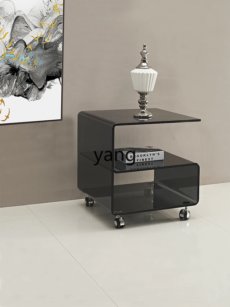 LXL Side Table Glass Simplicity Small Coffee Table Simple Eight-Immortal Table Sofa Edge Table-Side Cabinet Removable