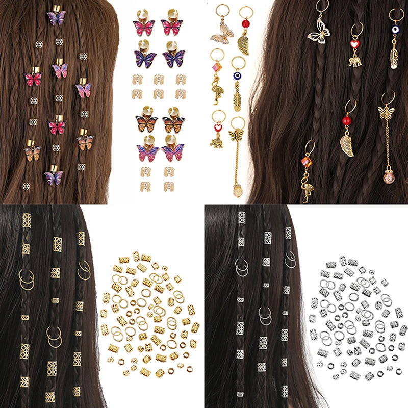 

Кольца для волос с дредами, регулируемые манжеты, зажим для волос, косы, грязные косы, шпилька из бисера, аксессуары для волос, головные уборы для женщин и девочек