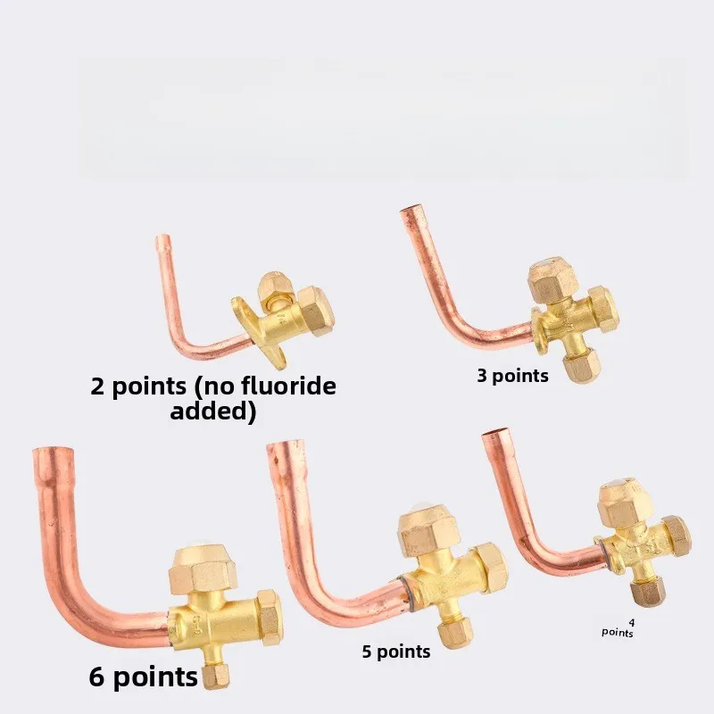 Three-Way AC Service Valve High Low Pressure Refrigerant Charging Valve Air Conditioner Outdoor Unit