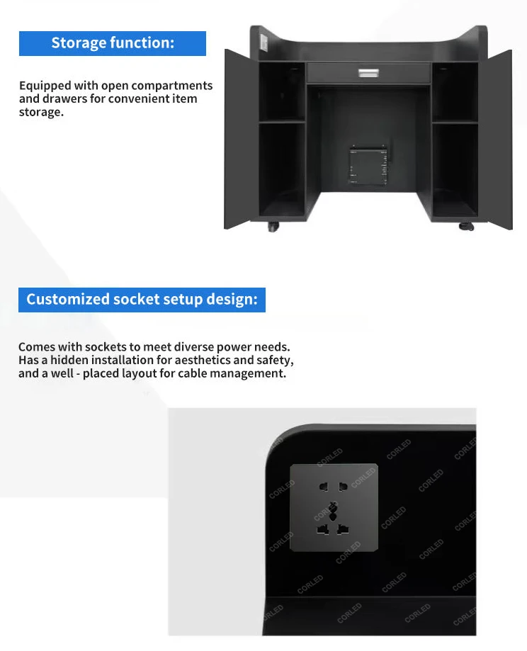 Portable Full Color LED DJ Booth Table with Animation Video Wall and Wheels for Party Events Home Bar Nightclub view 5