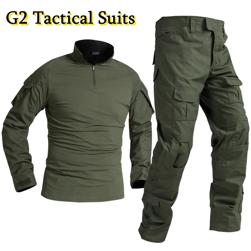 

G2 Combat Uniform Tactical Suits Multicam Camouflage Airsoft Trainning Sets Workwear Outdoor Hunting Clothes Cargo Pants Men