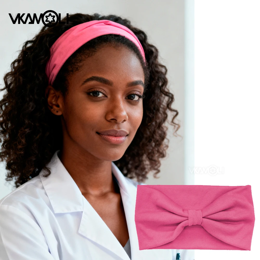 ที่คาดผมแบบกว้างสำหรับแพทย์ พยาบาล ผู้หญิง ผ้าคาดผมแบบเรียบ สำหรับเล่นกีฬา วิ่ง ทำงาน ผ้าคาดผมผ้าฝ้ายกันลื่น