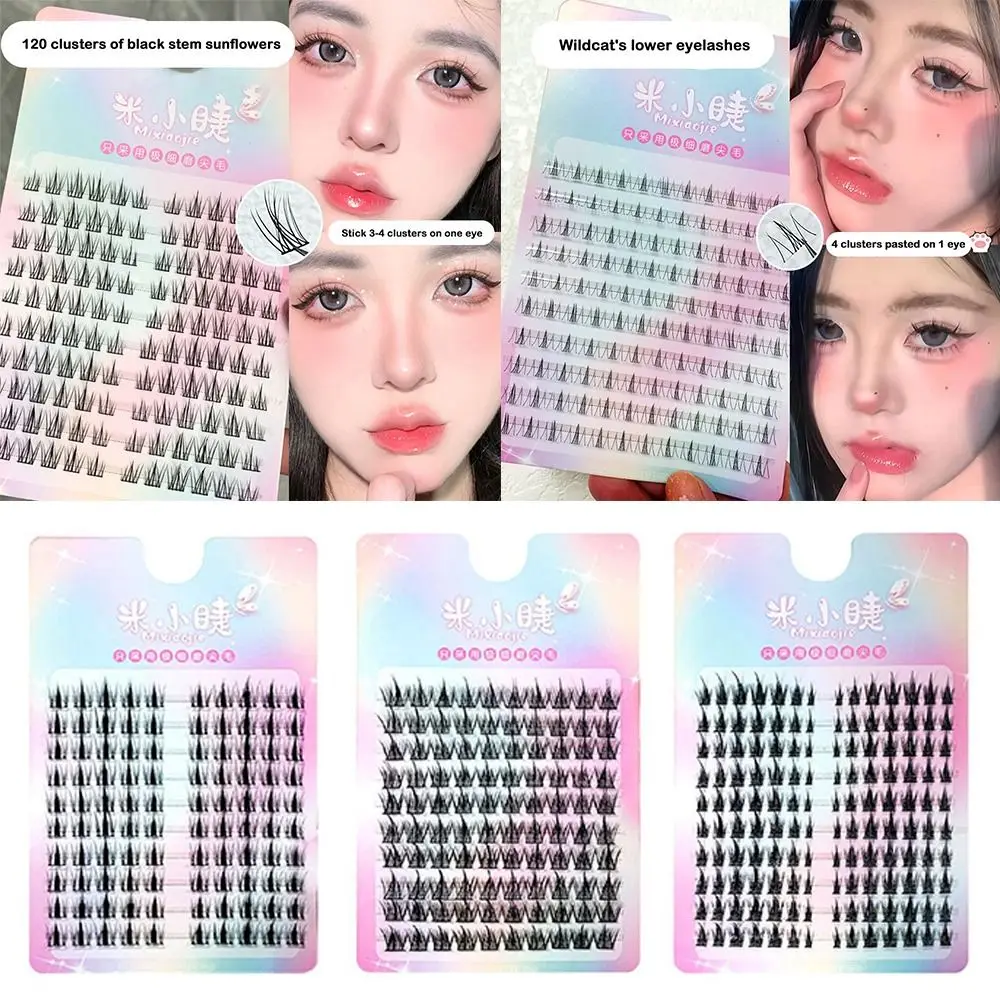 Pestañas postizas 3D con tiras de pegamento de gelatina, Cosplay de Anime, pestañas postizas de un solo grupo, múltiples estilos hechos a mano