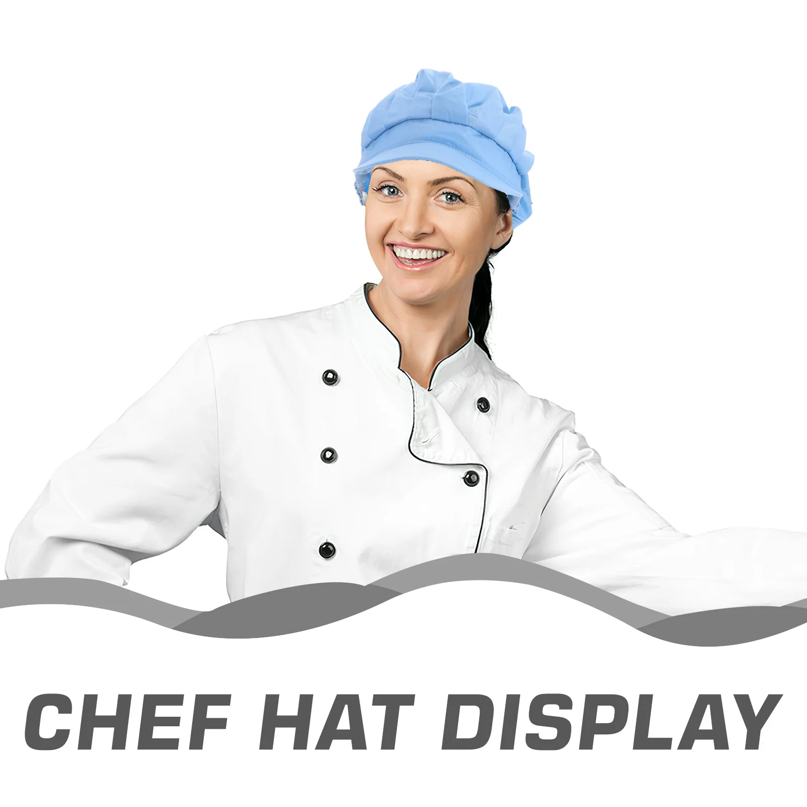 หมวกเชฟ 2 ชิ้น หมวกทำอาหารสำหรับร้านอาหาร งานจัดเลี้ยง ป้องกันฝุ่น ผ้าโพลีเอสเตอร์ผสมคอตตอน หมวกทำงาน ยืดหยุ่นได้ เหมาะสำหรับทุกเพศ
