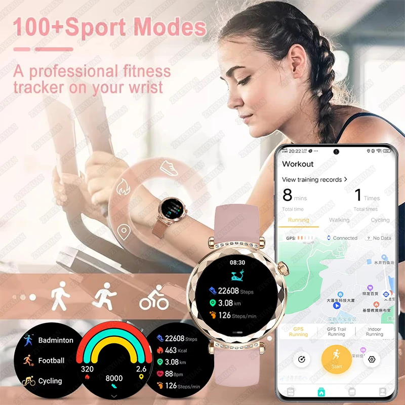 Uhr GT5 Mini Smart Uhr Frauen 390*390 AMOLED Bildschirm Bluetooth Anruf NFC IP68 Wasserdichte Herzfrequenz Gesundheit Monitor smart Uhr