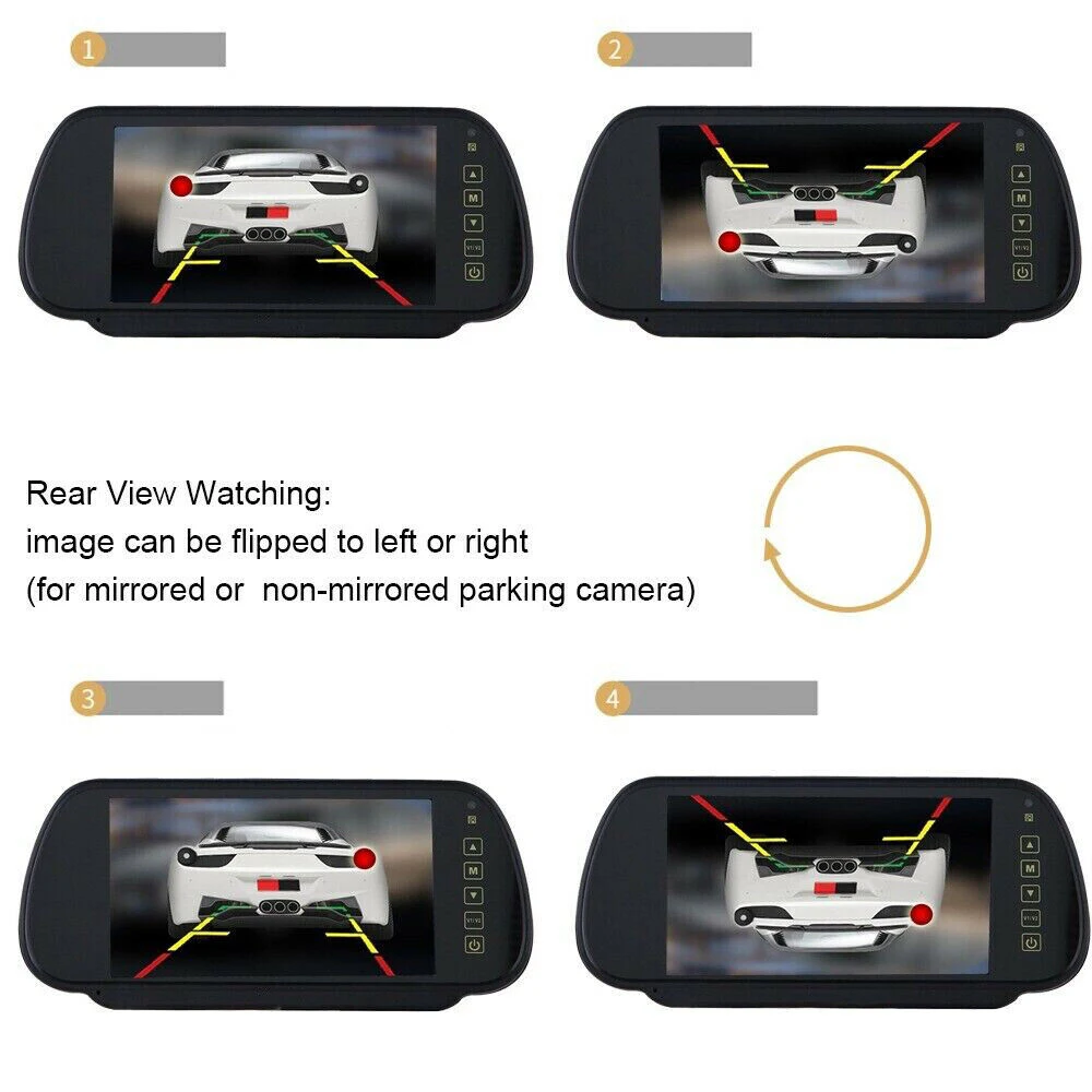 Bileeko-カメラ付きリアビューミラーモニター,ユニバーサル車両モニター,リバースイメージディスプレイ,自動車部品,7インチ