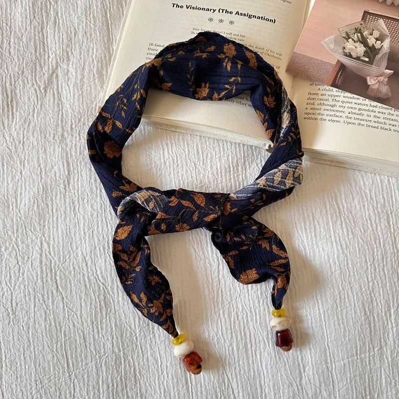 Picture 6: High-End Beaded Neck Scarf for Women Long Trendy Accessory Necklace Shirt Scarf Curtain Fashionable Women's Accessory