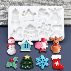 Christmas Stocking Tree Santa Claus Snowman Reindeer Silicone Sugarcraft Mold Cupcake Baking Mould Fondant Cake Decorating Tools
