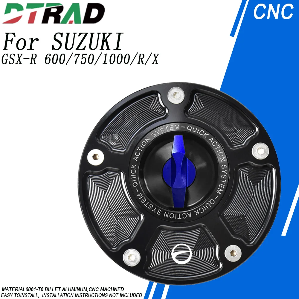 

For SUZUKI GSX-R 600/750/1000/R 2023 2024 2025 CNC Quick Release Petrol Tank Cap Fuel Filler Cover Motorcycle Accessories