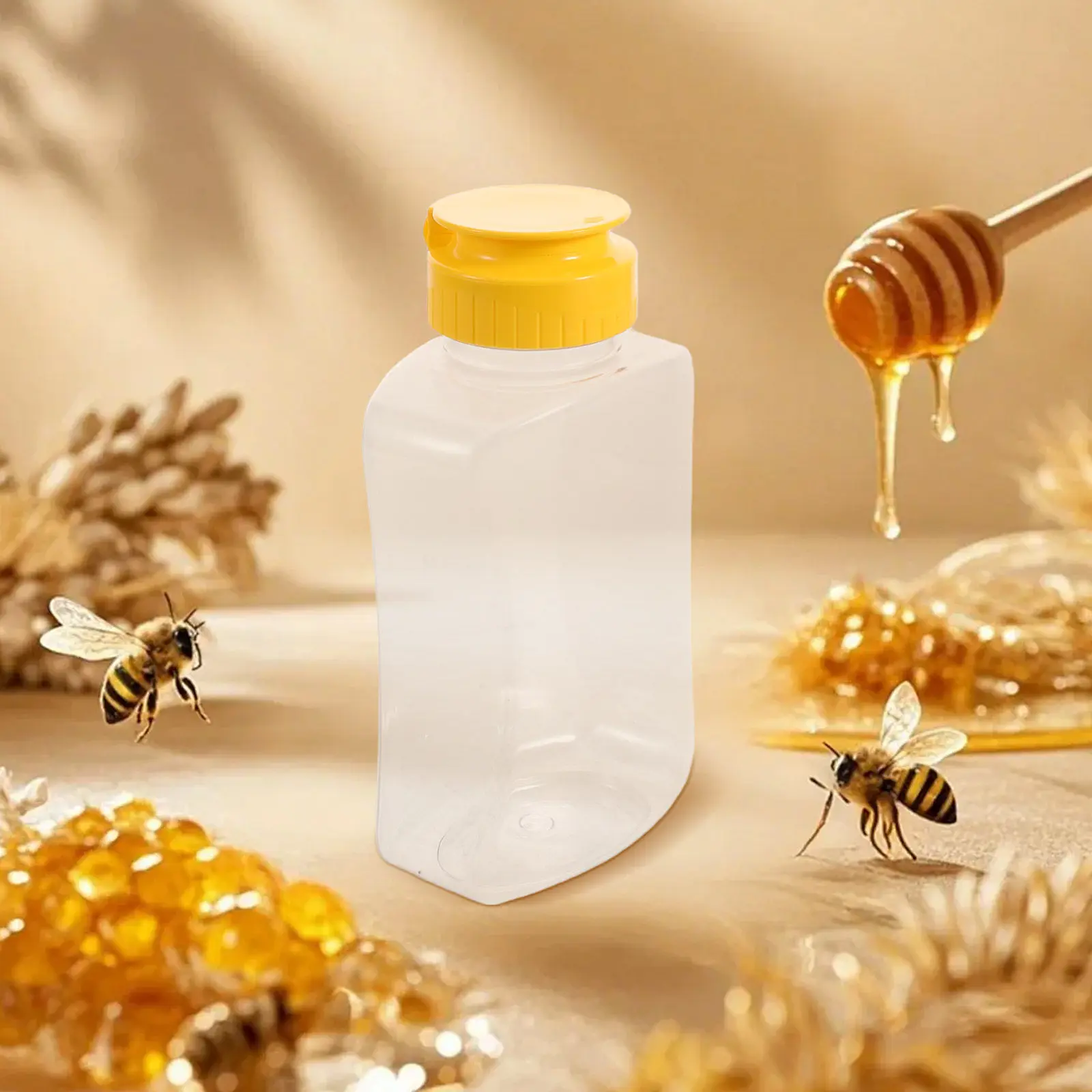 4Pcs 180Ml Honey Squeeze Bottle Plastic Leakproof Dispenser Transparent Reusable Travel Kitchen Condiment Container for Honey view 3