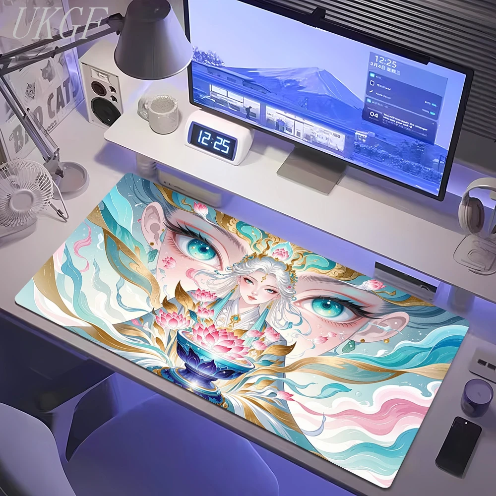 Tappetino per mouse Xxl Speed Eyes Mausepad Anime Stile antico Ragazza Tappetino da scrivania grande Accessori da scrivania Tappetini da gioco per ufficio Tappetino da scrivania per computer