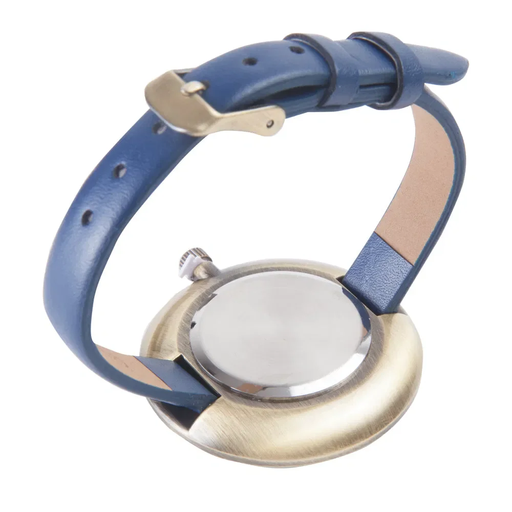 Orologio da polso con design ad acqua blu Orologio da donna in pelle da donna creativo alla moda per regalo