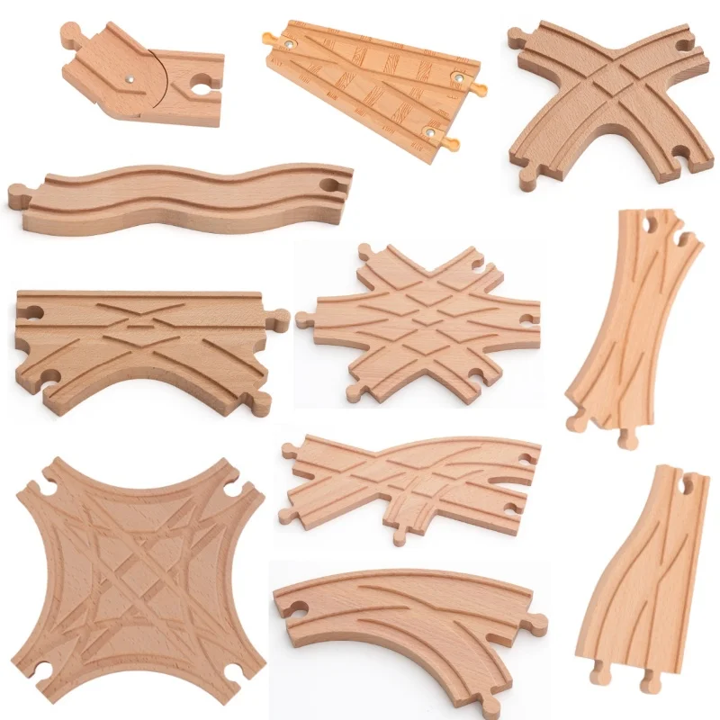 Drewniane Kolejki Zabawki Szyny Akcesoria Łącznik Szyn Kolejowych Drewniane Mostki Kolejowe Zabawki