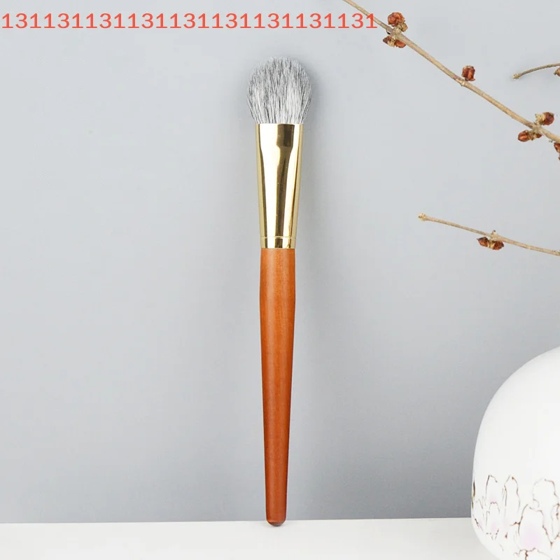 Pędzel do różu i bronzeru z naturalnego włosia koziego, profesjonalne narzędzie kosmetyczne, pędzel do makijażu twarzy, pędzel do konturowania i cieniowania.