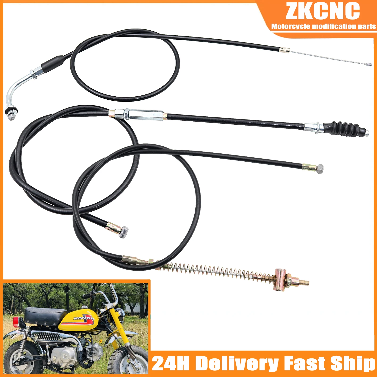 Motorcycle Front Drum Brake Line & Throttle Cable & Clutch Cable For Honda Z50 Z50A Z50J Z50R Mini Trail Monkey Bike