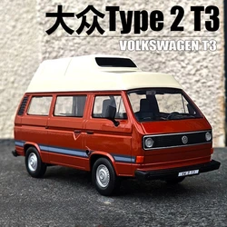 1:24 Volkswagen TYPE 2 T3 Minibus Travel Bus Simulation Alloy Car Model Decoration