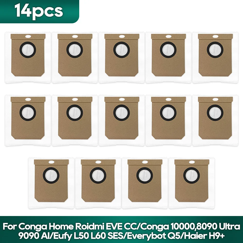 

Fit For Conga Home Roidmi EVE CC / Conga 10000,8090 Ultra ,9090 AI / Eufy L50 L60 SES/Everybot Q5 / Haier H9+ Dust Bags Sack