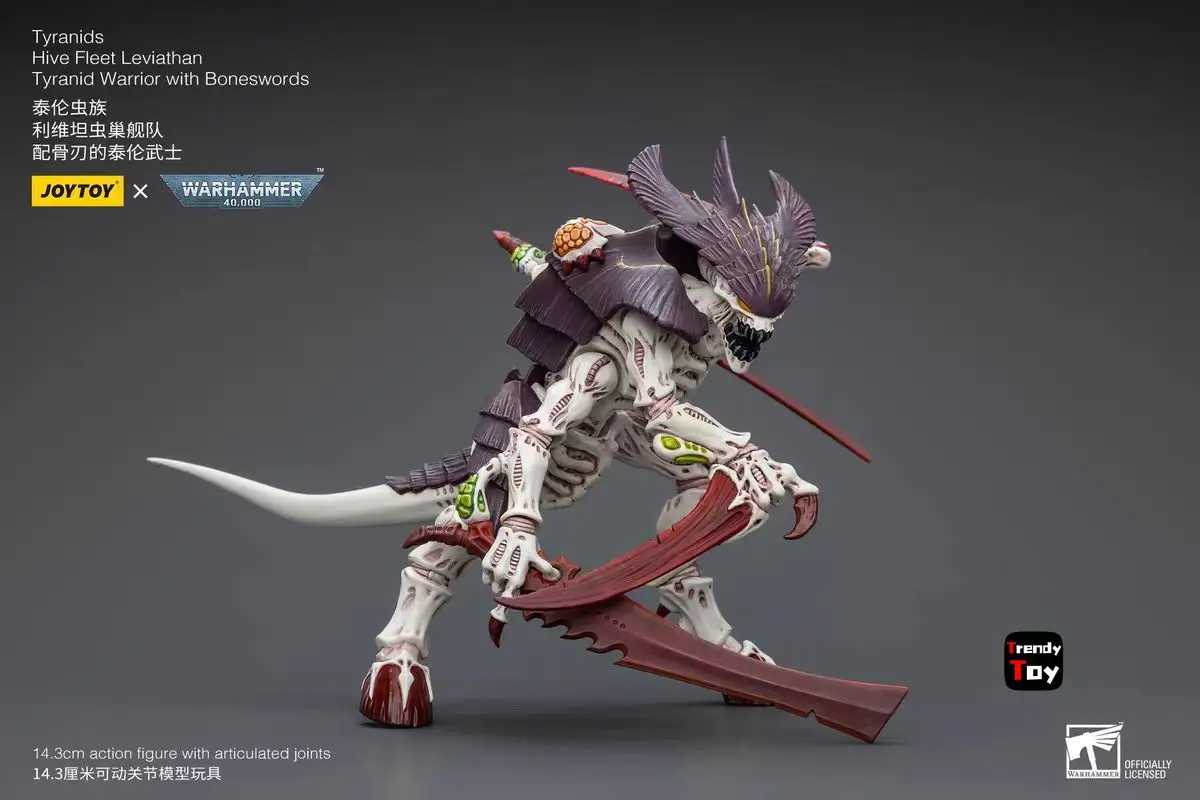 

【JOYTOY】Warhammer 40K Tyranids Hive Fleet Leviathan Tyranid Warrior with Boneswords 1/18 Action Figure Toy Collection