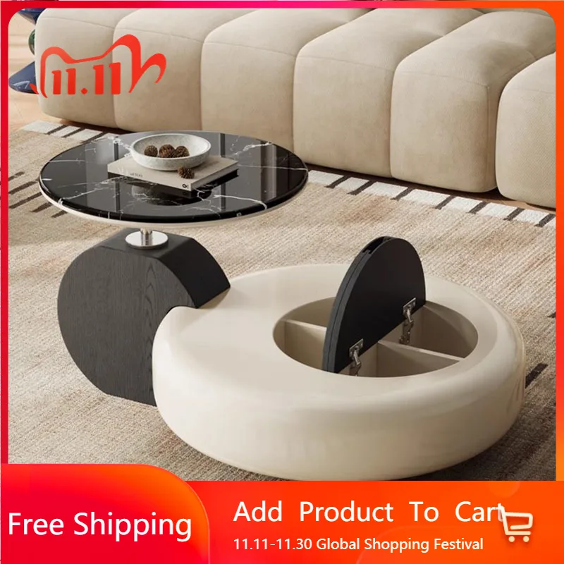 

Wood Designer Coffee Table Living Room Nordic Storage Bedroom Coffee Table Minimalist Round Mesa Auxiliar Postmodern Furniture