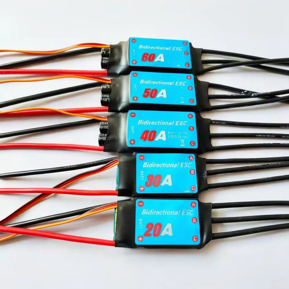 Two Way Brushless ESC For RC Crawler Ship Motor Speed Controller 12A 20A 30A 40A 50A 60A Alloy Material Power System Unit