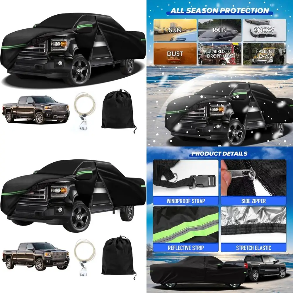 

Универсальный 6-слойный чехол для автомобиля на открытом воздухе для GMC Sierra 1500 Crew Cab 2019-2023 годов выпуска, с замком и сумкой для хранения