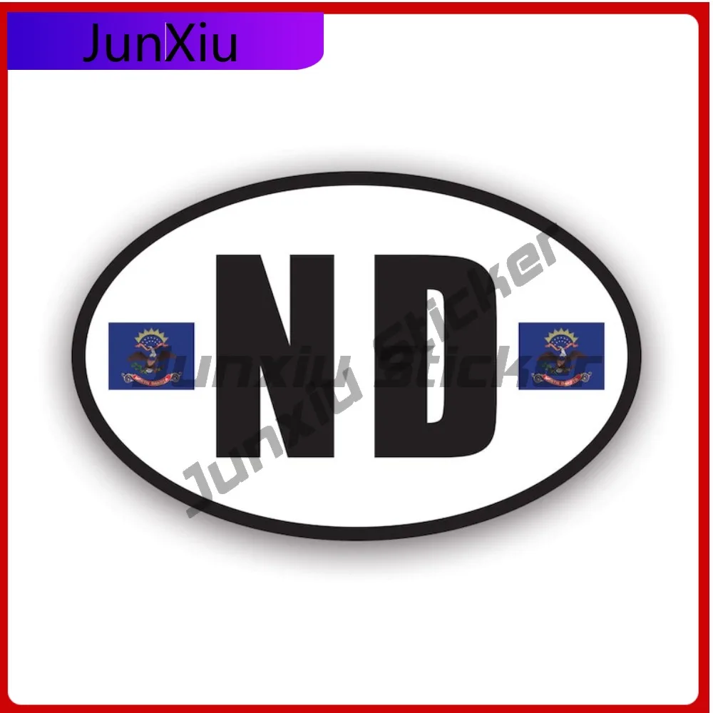 

North Dakota Flag Waterproof Scratch Resistant Anime Style For Bumper Car Body Laptop Easy Apply No Residue Decoration Cool