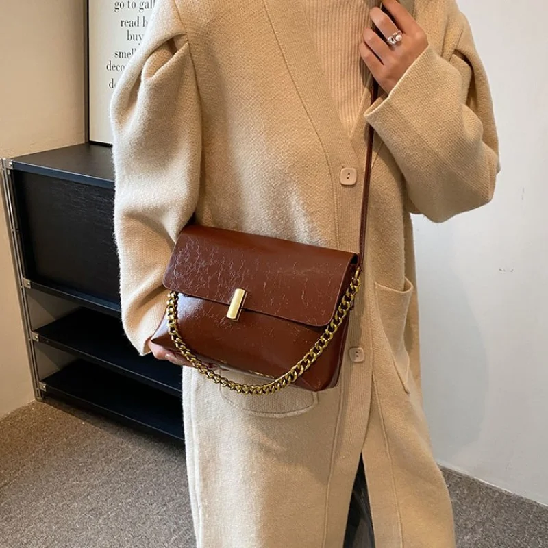 Bolsos de mano para mujer hechos de cuero con estampado de Gully Boasting Paris famoso aspecto vintage limpio y diario ​