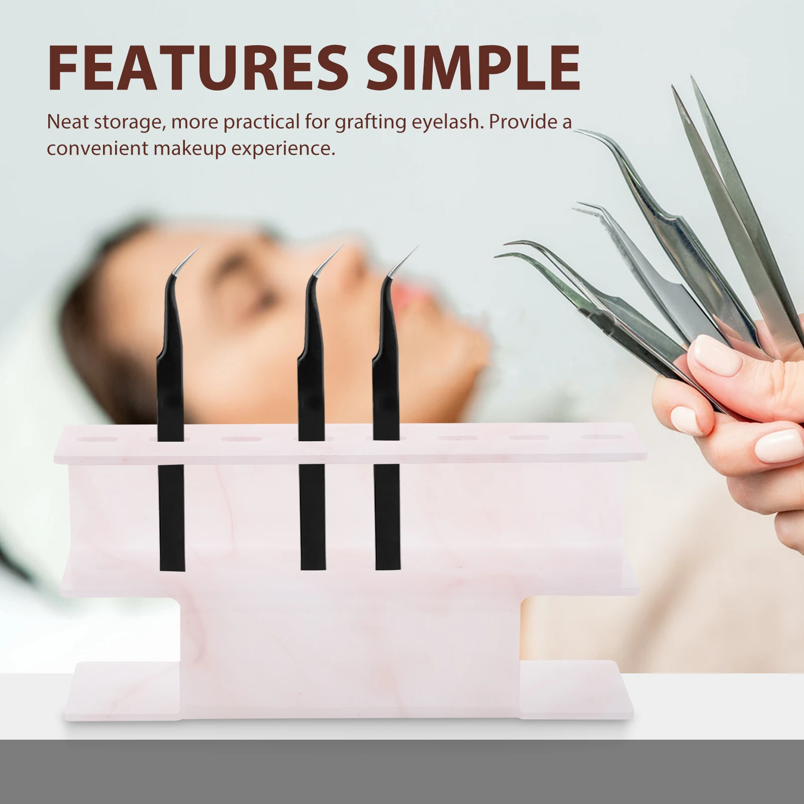 2 قطعة الاكريليك 8 حفرة الملقط تخزين الرف عرض موقف ل ملحقات رمش المنظم لاش أدوات حامل الرف