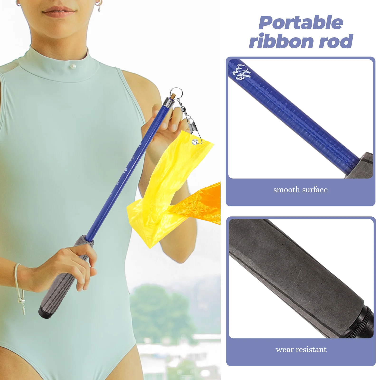 

Telescopic Ribbon FRP Lightweight Adjustable Dance Gymnastics Ribbons Rods Portable Retractable Rods Performing Props