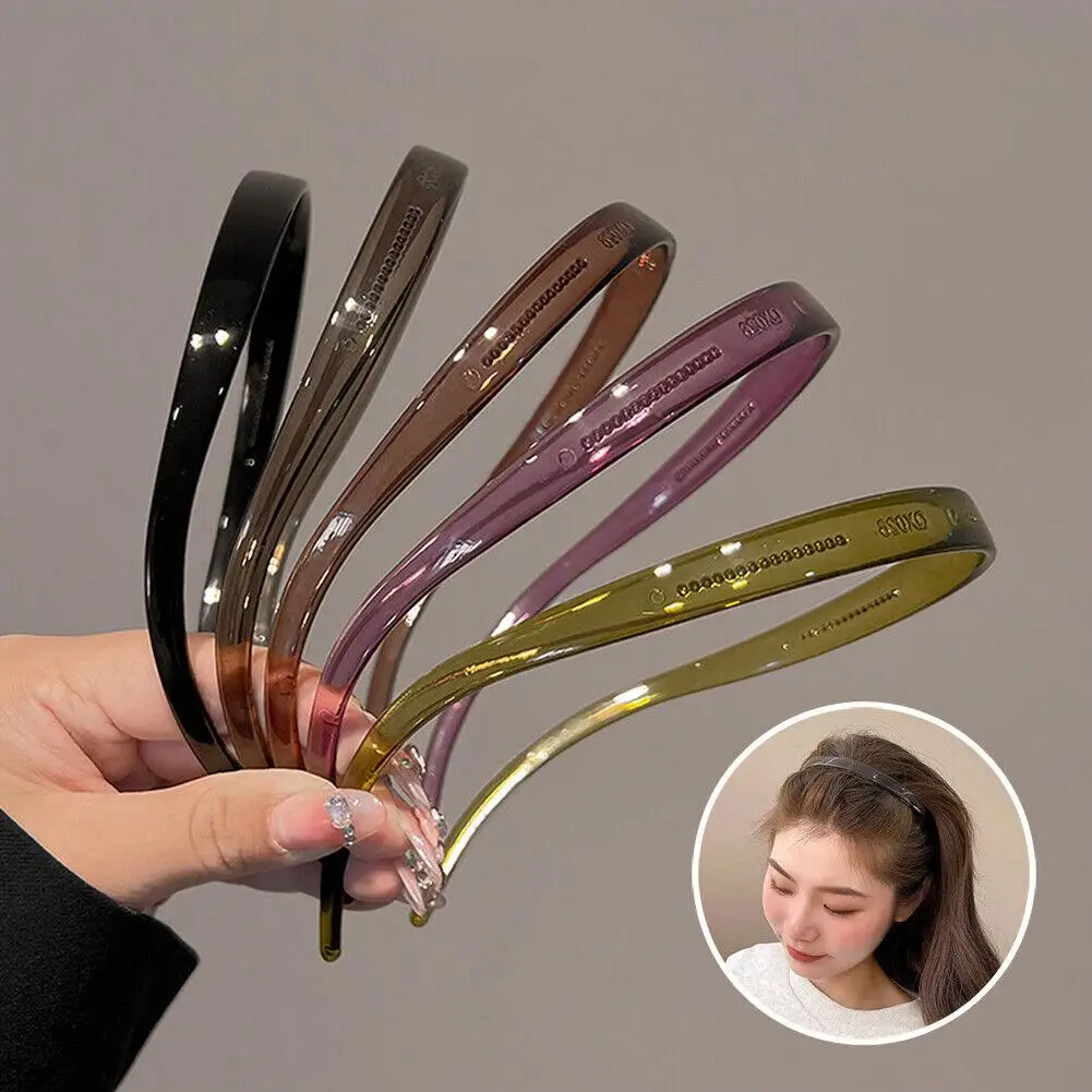 Diademas acrílicas con forma de montura de gafas de sol para mujer, diadema dentada, aro antideslizante para el cabello, accesorios para el cabello, moda, nuevo, E4Z3