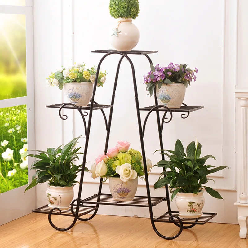 Iron Art Floor Flower Rack Multi-Layer Indoor And Outdoor Flower Pot Rack Simple Decoration Combination Flower Rack