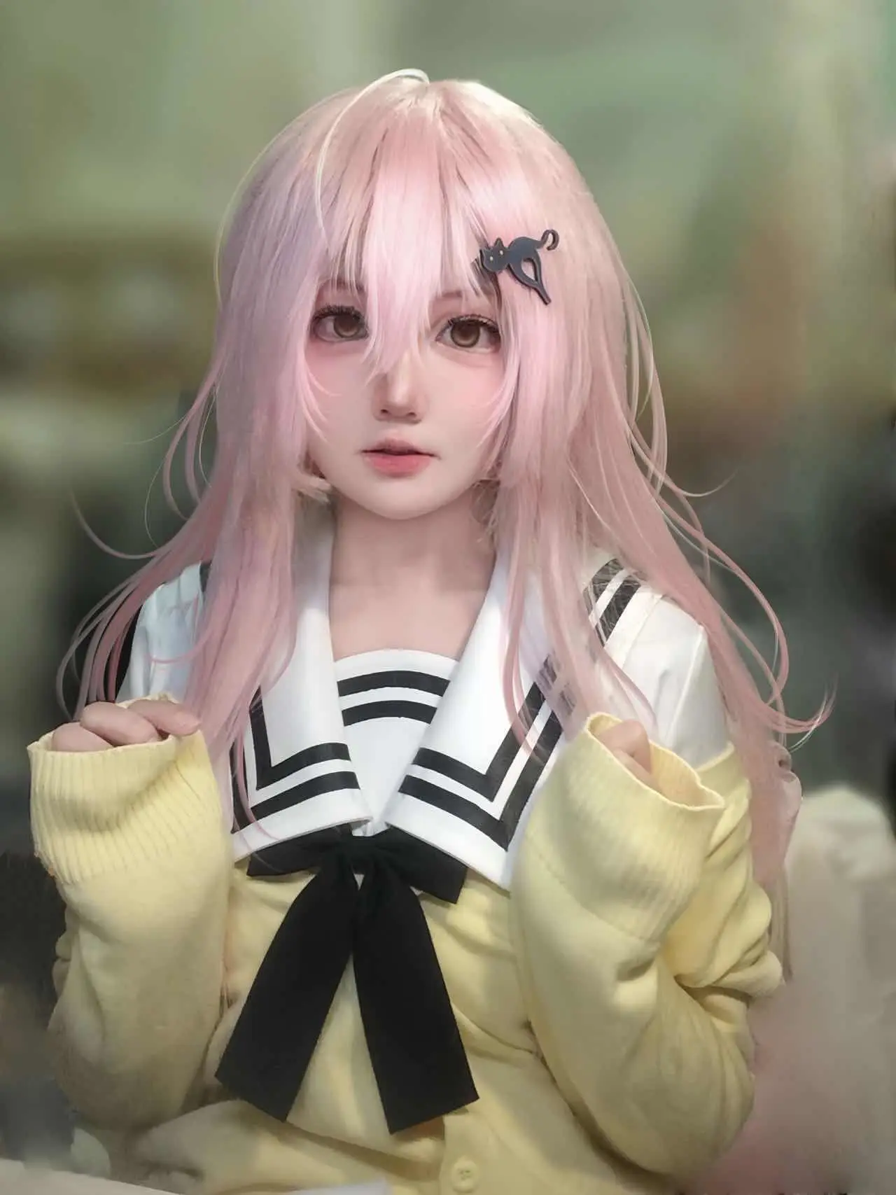 Juego YOU and ME and HER: A Love Story Aoi Mukou Cosplay Headwear Clip para el cabello acrílico Black Cat Prop tocado accesorios regalo de Navidad