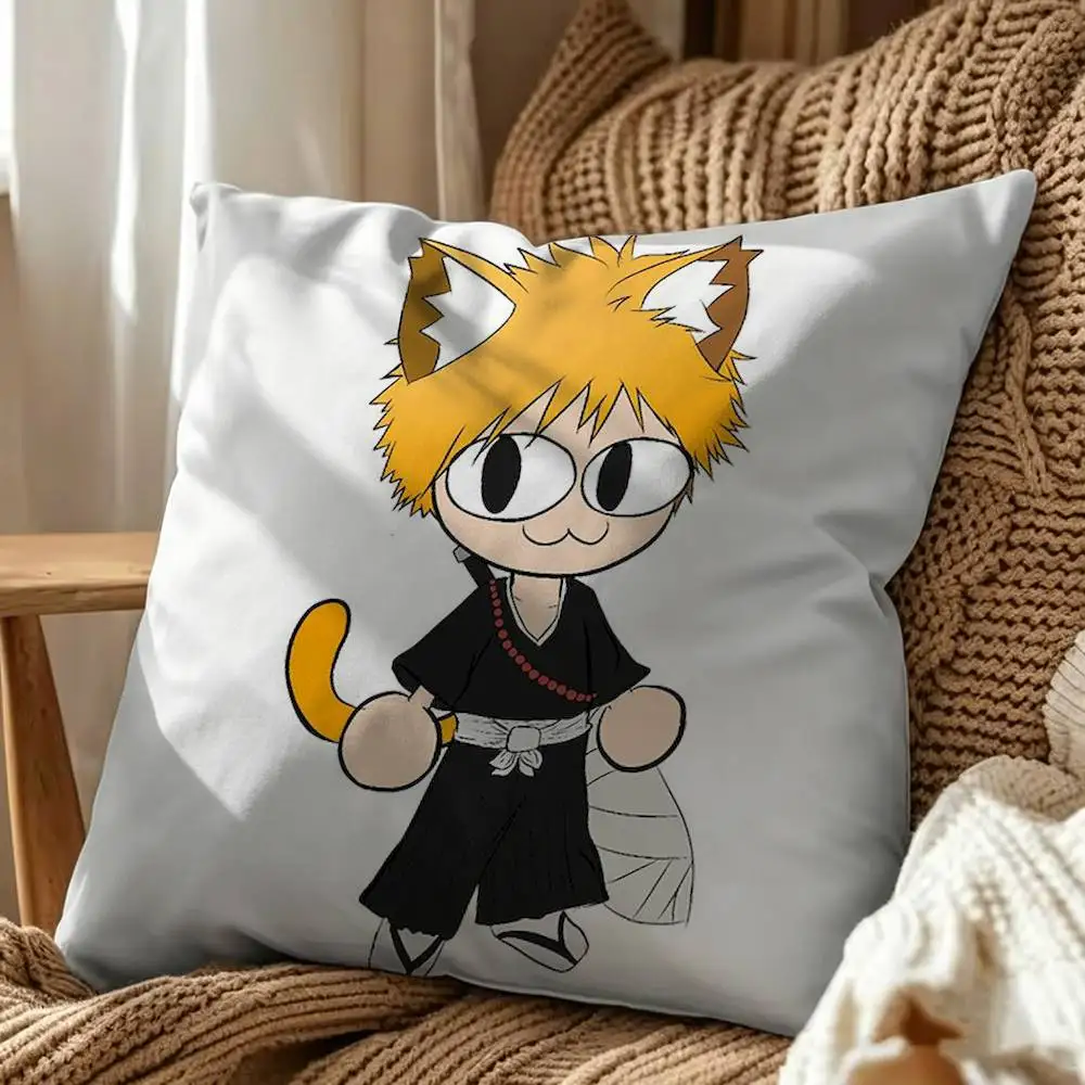 Ichigo Kurosaki Bleach Double-Sided Printed Cushion Cover Bedroom Bedside Sofa Pillow Case