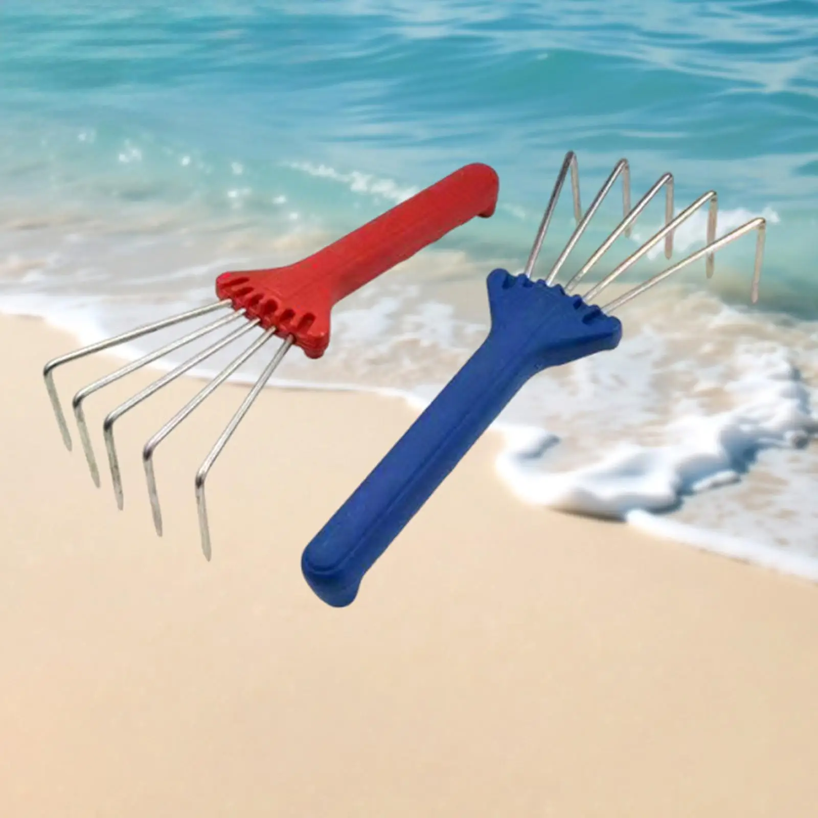 Hand Rake Handheld Stainless Steel Small Multifunctional Compact Portable Garden Rake Cultivator Claw Rake for Weeding Digging