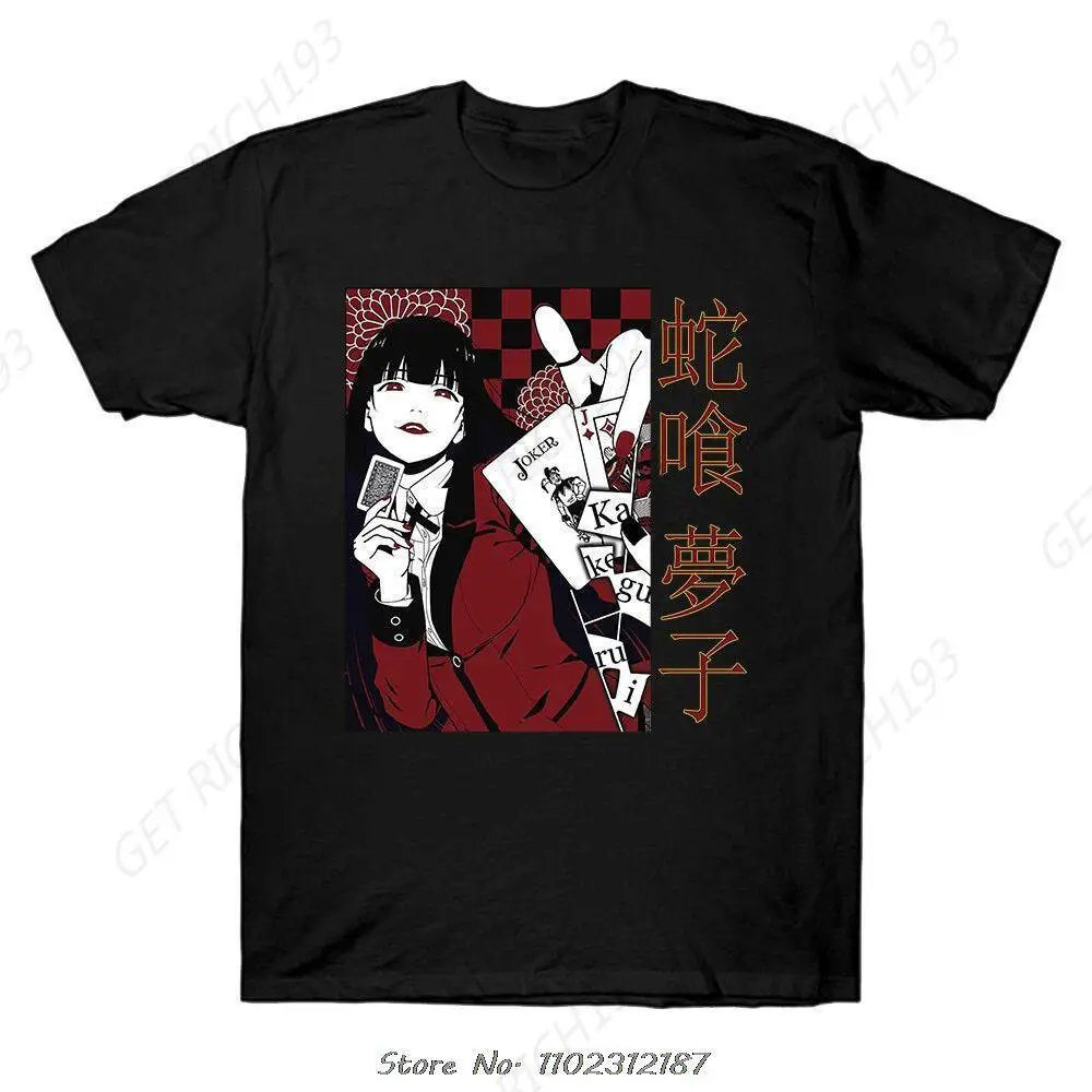 Anime Kakegurui T Shirts Short Sleeves Summer Casual Harajuku Top Tees Unisex Oversized Cotton T Shirt Streetwear