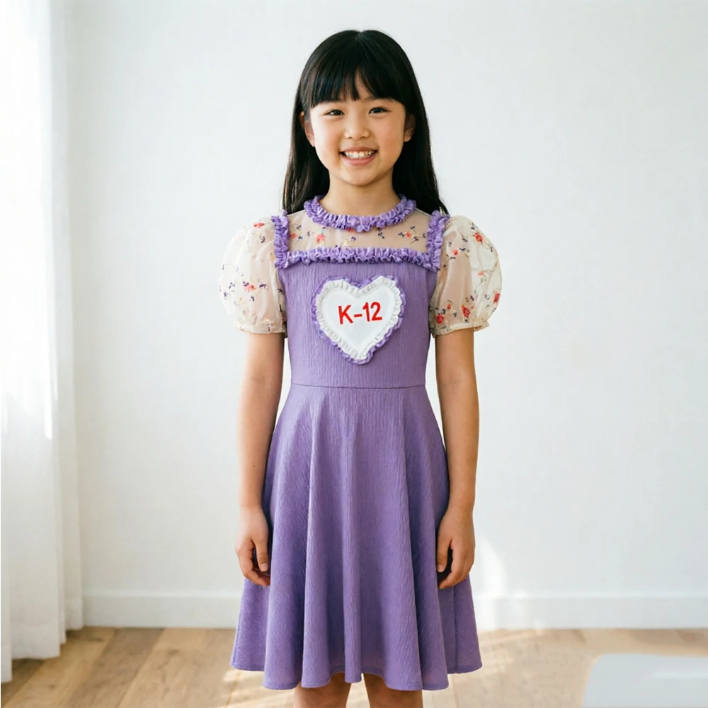 Disfraz de Halloween de la película Crybaby Angelita K-12 para mujer, uniforme K12, vestido rosa y morado, atuendos dulces de Melanie Martinez