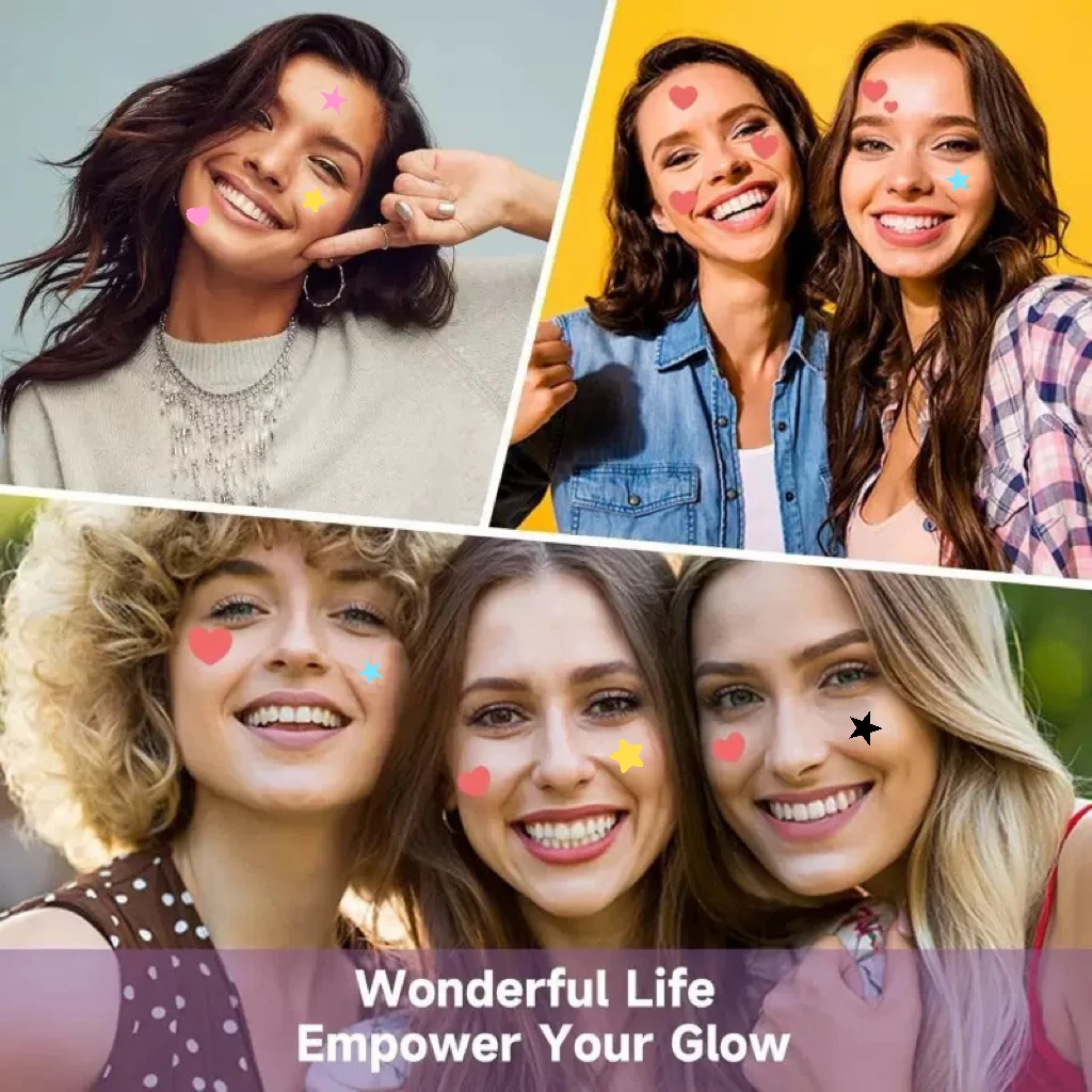 560 قطعة، رقعة بثرة لطيفة، سبعة ألوان، رقعة حب الشباب مع تصميم، ملصق جيراوات، مناسب لجميع المناسبات، على شكل نجمة.