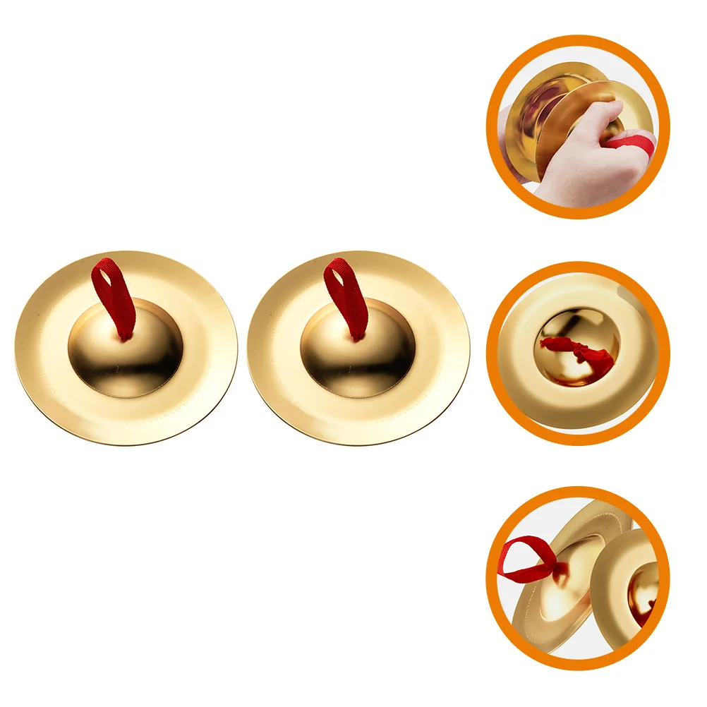 

Musical Instrument Copper Hand Cymbals Kids Toys Children Percussion Rhythm Beat Metal Finger Cymbals Structure Suitable