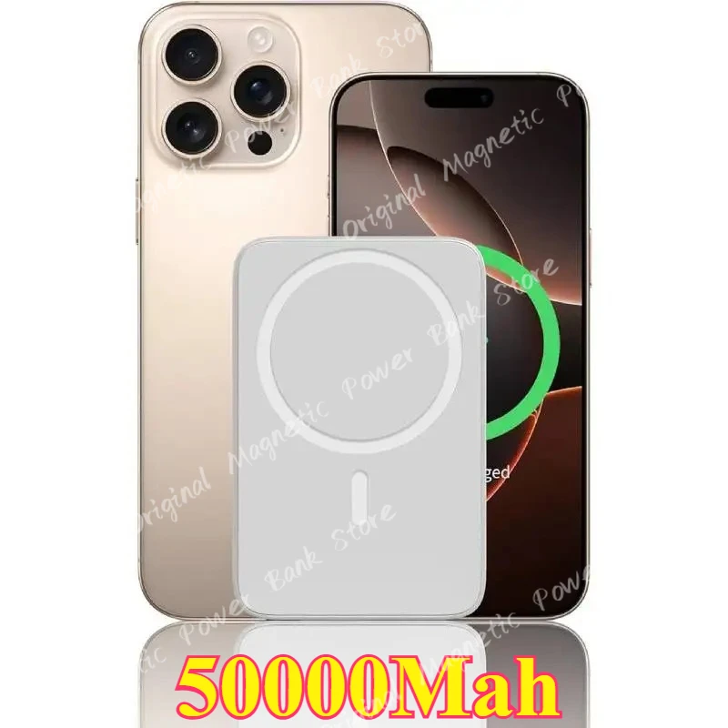 

Brand for Magsafe Power Bank 10000/50000mAh, PD15W Fast Charging in&Out, Slim Wireless Charger for IPhone 16/15/14/13/12 Series