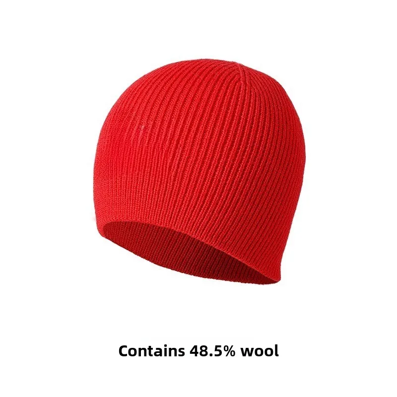 Berretto da sci in lana merino di nuovo stile - Cappello con fodera per casco lavorato a maglia unisex