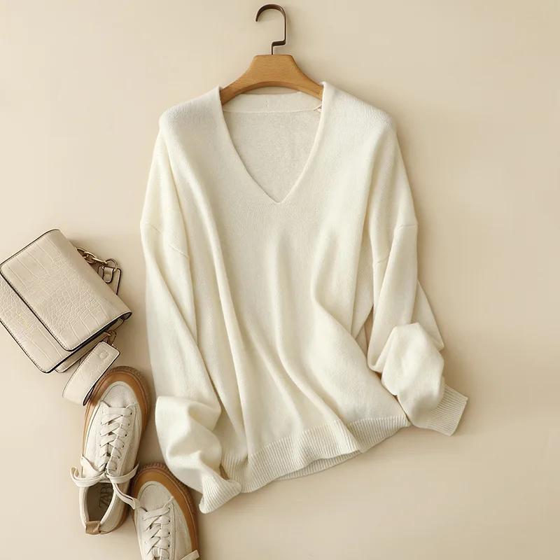 

aliaga 7gg winter thick knitted sweater 100% cashmere loose Jersey for women