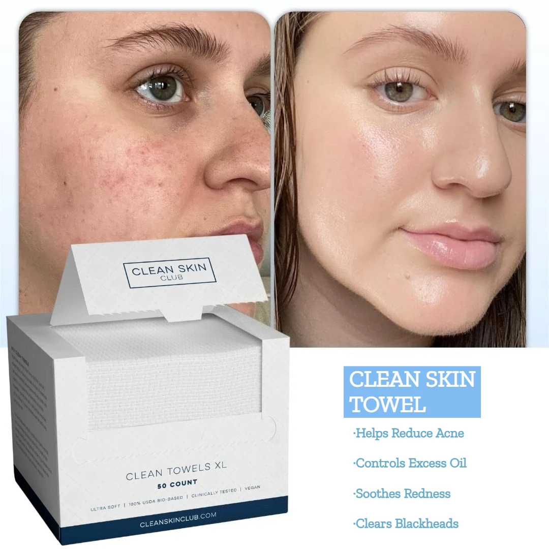 1/2 علبة منشفة ناعمة من القطن لتنظيف الوجه للاستعمال مرة واحدة - 26 × 30 سم سميكة كبيرة الحجم، عالمية لجميع أنواع البشرة للجنسين #1