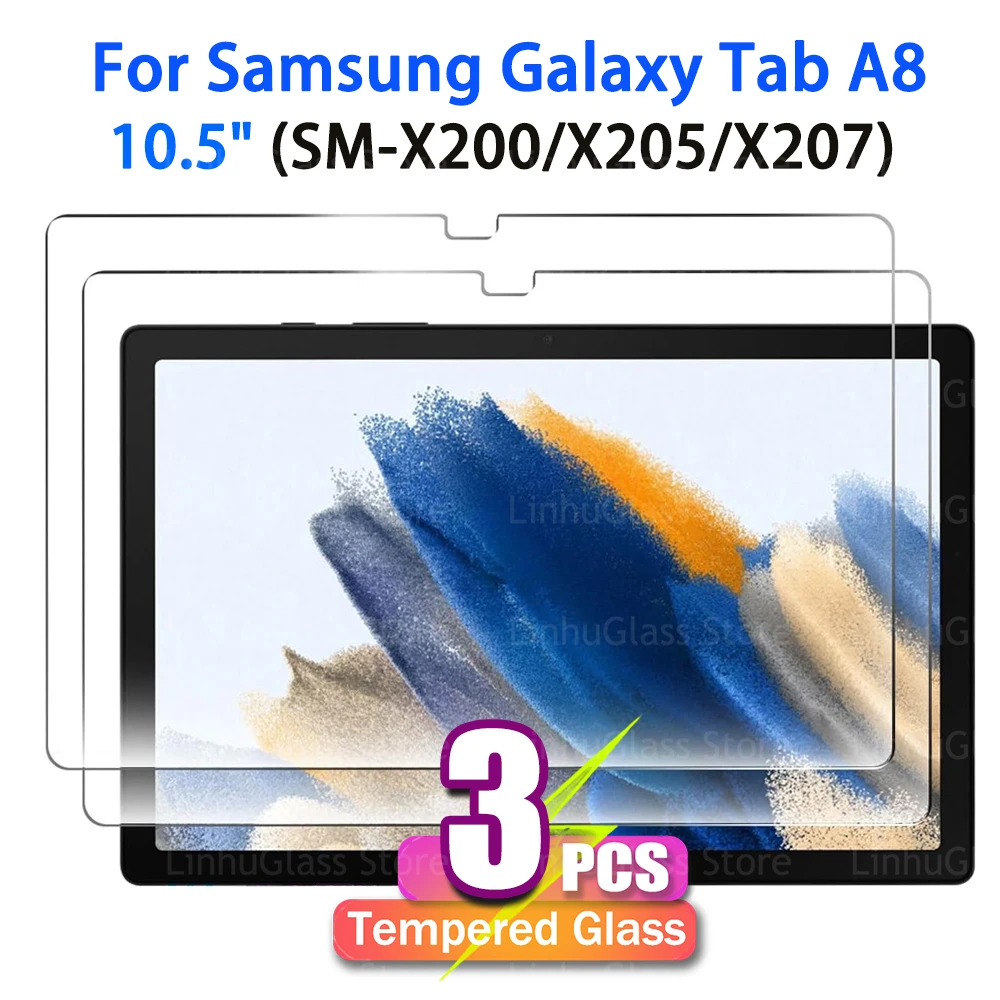 Screen Protector for Samsung Galaxy Tab A8 10.5" SM-X200/X205/X207 Tempered Glass Anti Fingerprints No Bubbles Protective Film