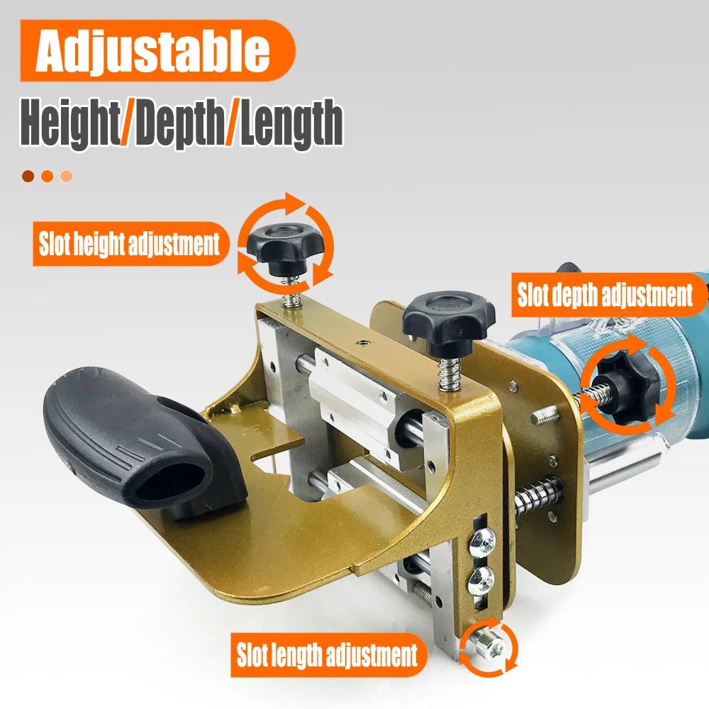 Mortising Jig for 65mm Trimming Machine 2 In 1 Slotting Bracket Invisible Fasteners Punch Locator Linear Track Woodworking Tool