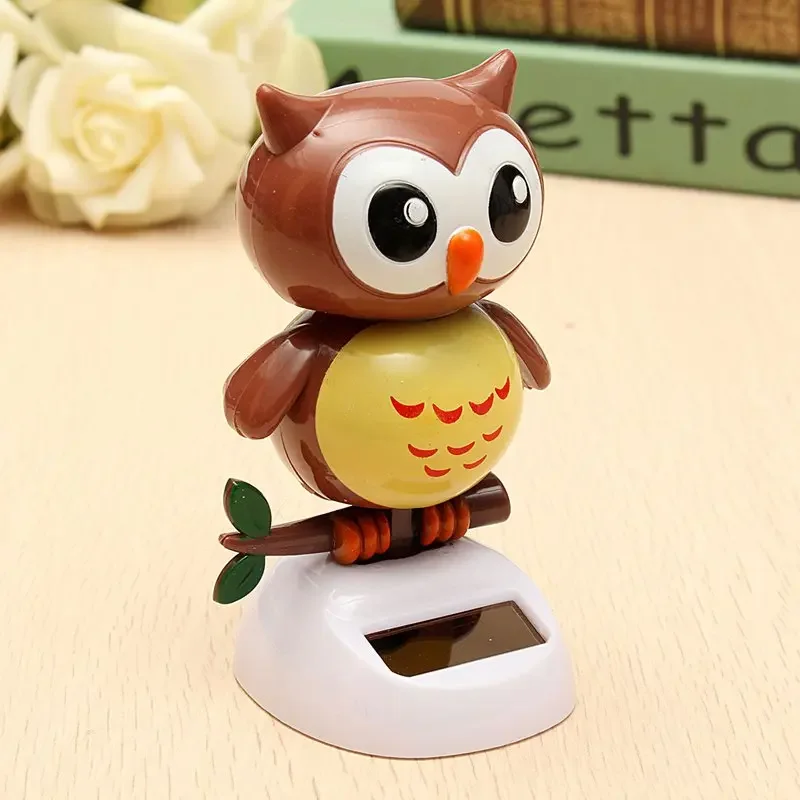 Solar Powered Owl Dancing Flip Flap Swinging Shook His Head For Car Decoration Lovely Dancing Owl Solar Powered Energy Toys